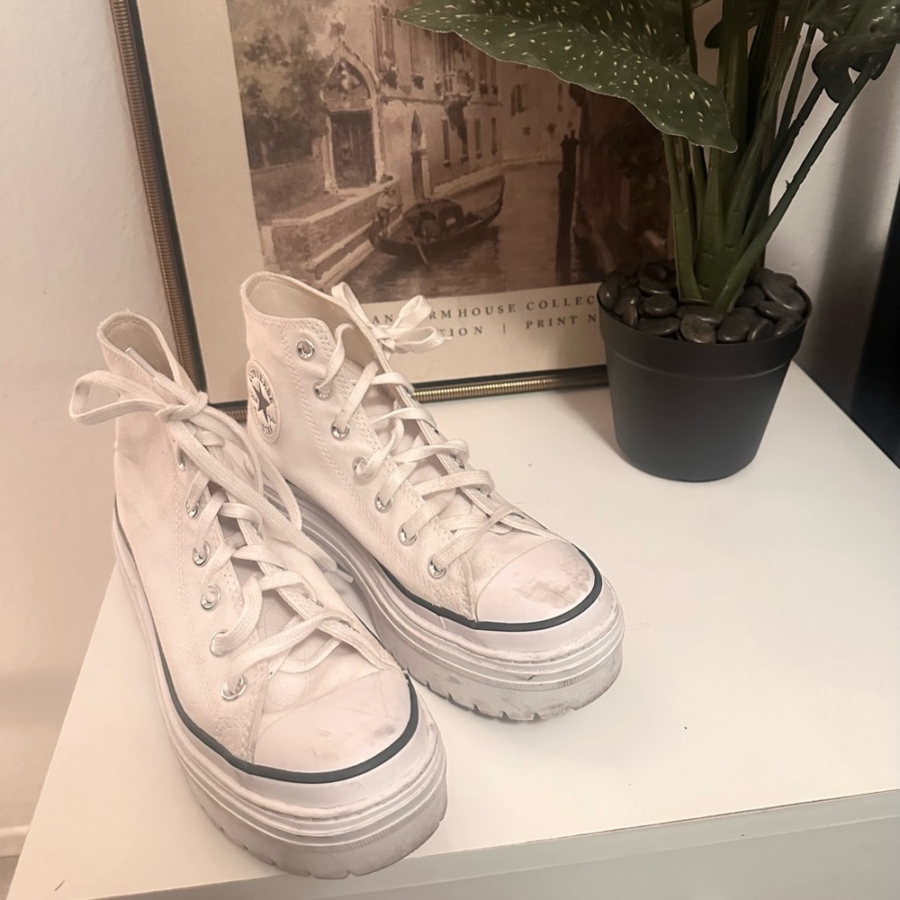 Converse Women's Cream Platform High-Tops